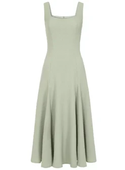 LITTLE MISTRESS Sage Texture Midaxi 16 -Fit In Dress Sales tuc143084150 Green R Z003A