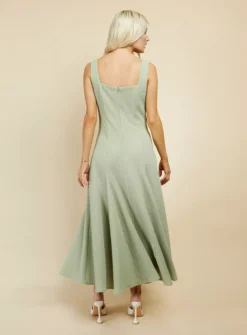 LITTLE MISTRESS Sage Texture Midaxi 16 -Fit In Dress Sales tuc143084150 Green R Z004A