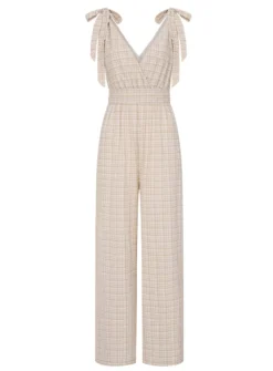 LITTLE MISTRESS Beige Check Jsuit 18 7 LITTLE MISTRESS Beige Check Jsuit 18 -Fit In Dress Sales tuc143084256 Beige R Z003A