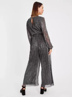 Metallic Silver Plisse Jumpsuit 22 7 Metallic Silver Plisse Jumpsuit 22 -Fit In Dress Sales tuc143107340 Metallic R Z004A