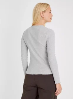 Grey Marl Lettuce Trim Top 18 7 Grey Marl Lettuce Trim Top 18 -Fit In Dress Sales tuc143150170 Grey R Z004A