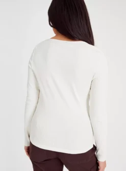 Cream Long Sleeve Henley Top 12 7 Cream Long Sleeve Henley Top 12 -Fit In Dress Sales tuc143151041 Cream R Z004A