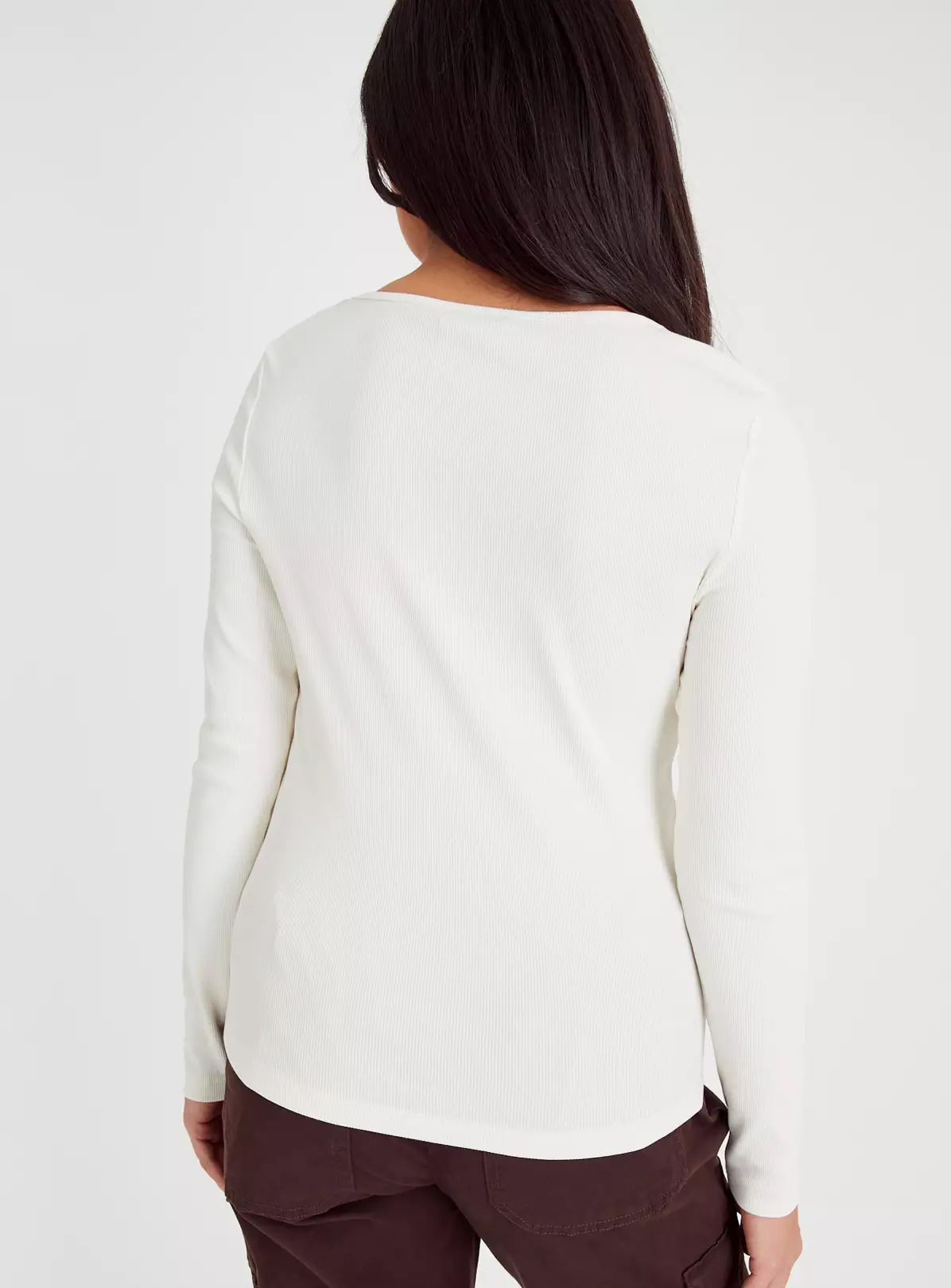 Cream Long Sleeve Henley Top 12 4 Cream Long Sleeve Henley Top 12 - Image 4