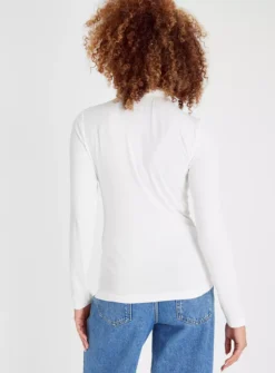 Slim Fit Cream Roll Neck Top 26