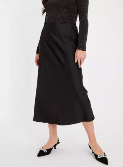 Black Satin Midaxi Skirt 20 -Fit In Dress Sales tuc143166729 Black R Z001A
