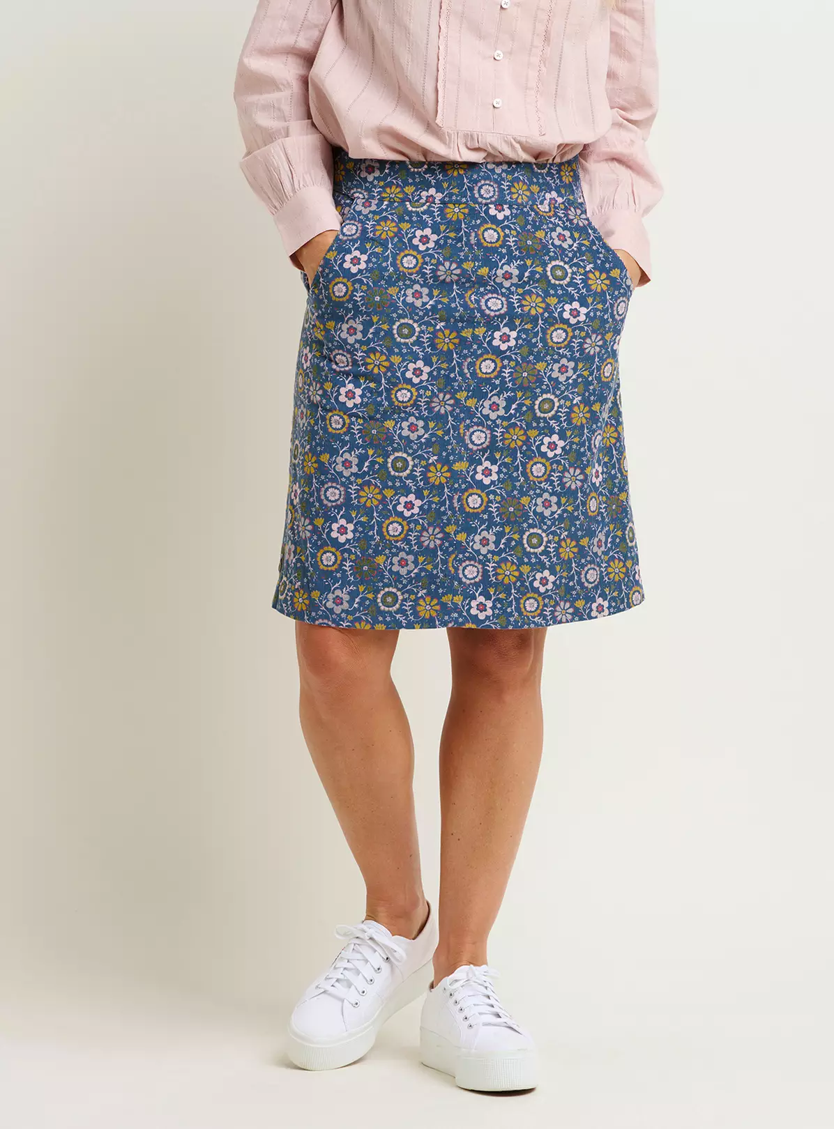 BRAKEBURN Folk Floral Cord Skirt 20 2 BRAKEBURN Folk Floral Cord Skirt 20 - Image 2