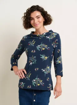 BRAKEBURN Spring Bunches 3 Quarter Sleeve Tee 10 -Fit In Dress Sales tuc143195917 Navy R Z001A