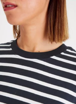 Oversized Navy Stripe Long Sleeve T-Shirt 22