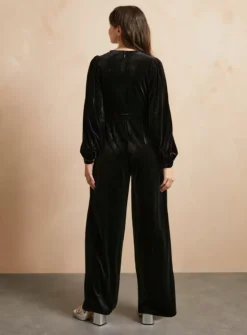 EVERBELLE Black Velvet Jumpsuit 16 6 EVERBELLE Black Velvet Jumpsuit 16 -Fit In Dress Sales tuc143208597 Black R Z004A 1