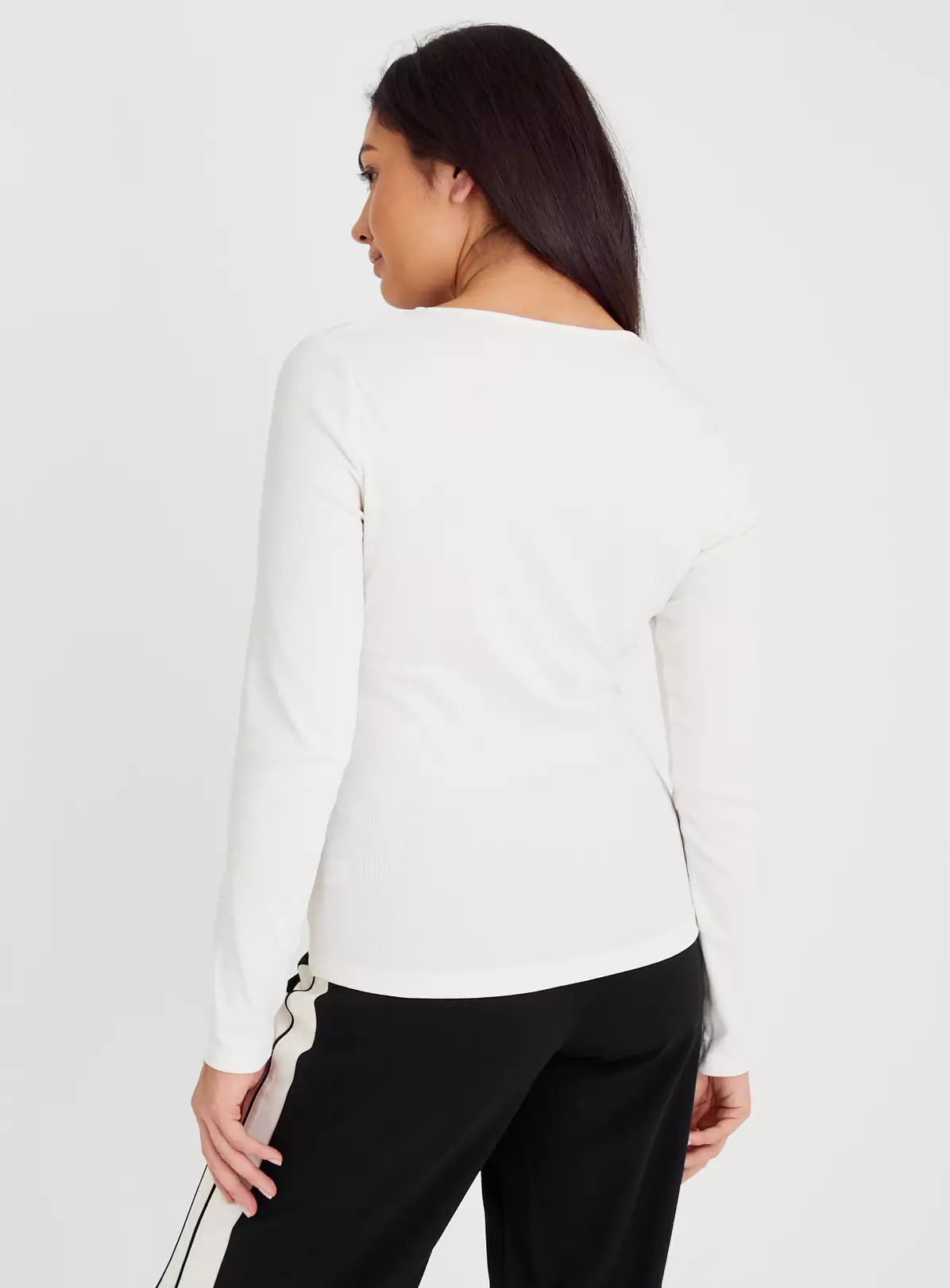 White Sweetheart Neckline Long Sleeve Top 14 1 White Sweetheart Neckline Long Sleeve Top 14