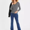 Navy Stripe Long Sleeve Henley Top 8