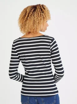 Navy Stripe Long Sleeve Henley Top 22 6 Navy Stripe Long Sleeve Henley Top 22 -Fit In Dress Sales tuc143249786 Multi20Coloured R Z004A