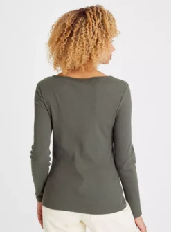 Khaki Long Sleeve Henley Top 16 -Fit In Dress Sales tuc143250015 Khaki R Z004A