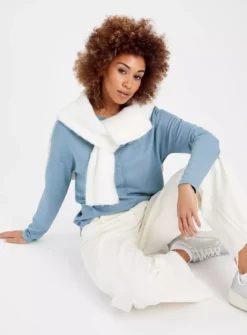 Blue Long Sleeve Ponte Top 14