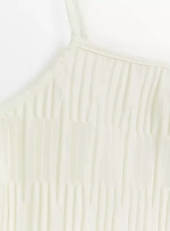 White Square Neck Plisse Cami 24 -Fit In Dress Sales tuc143261671 White R Z005A 1
