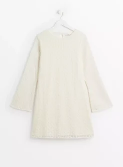 White Mini Swing Crochet Dress 10