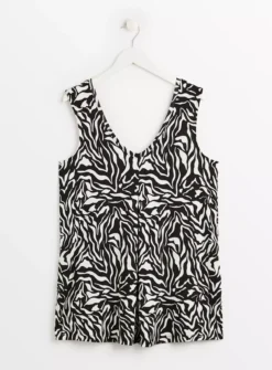 Zebra Print V Front & Back Longline Vest Top 14 7 Zebra Print V Front & Back Longline Vest Top 14 -Fit In Dress Sales tuc143262649 Multi20Coloured R Z003A