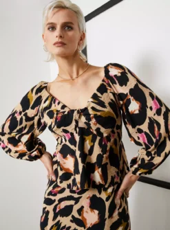 For All The Love Leopard Printed Twist Front Top 14 -Fit In Dress Sales tuc143284231 Multi20Coloured R Z001A