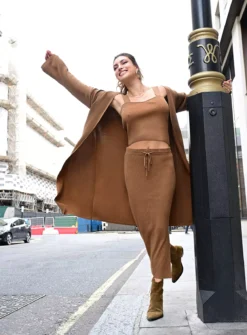 For All The Love Brown Cropped Knitted Co-ord Cami 14 10 For All The Love Brown Cropped Knitted Co-ord Cami 14 -Fit In Dress Sales tuc143285331 Brown R Z001A