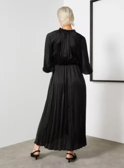 For All The Love Black Crushed Floaty Satin Tie Front Midaxi Dress 14 -Fit In Dress Sales tuc143286691 Black R Z003A