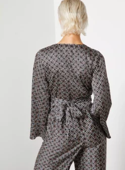 For All The Love Border Printed Satin Co-ord Wrap Top 8 9 For All The Love Border Printed Satin Co-ord Wrap Top 8 -Fit In Dress Sales tuc143291520 Multi20Coloured R Z003A 1