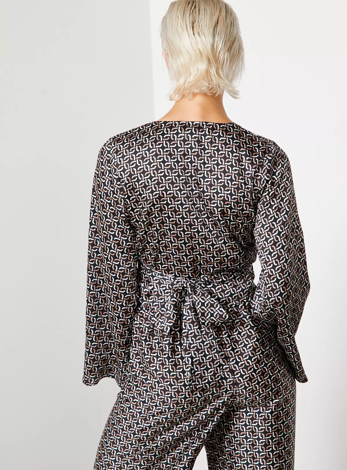 For All The Love Border Printed Satin Co-ord Wrap Top 8 5 For All The Love Border Printed Satin Co-ord Wrap Top 8 - Image 5