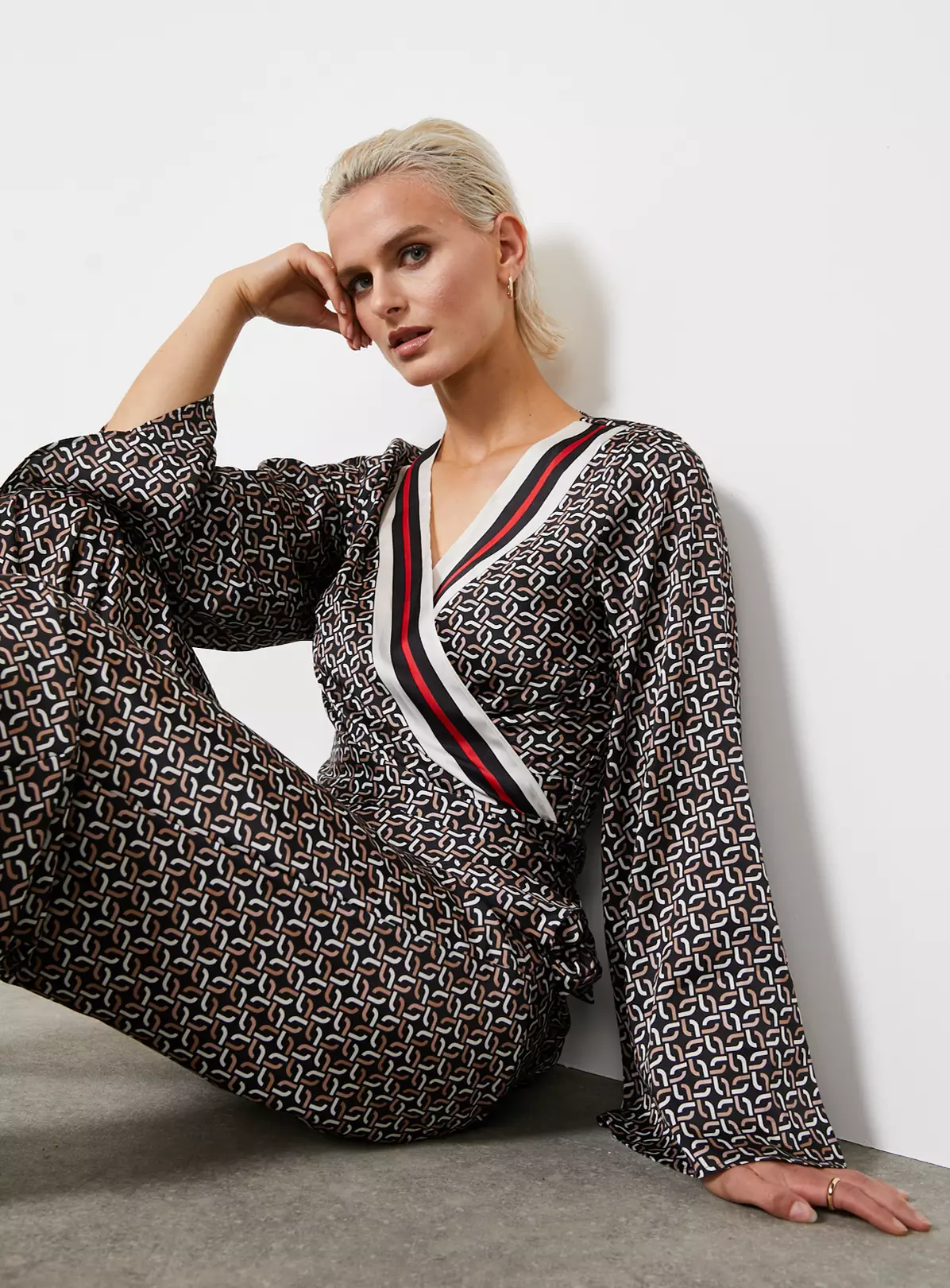 For All The Love Border Printed Satin Co-ord Wrap Top 18 1 For All The Love Border Printed Satin Co-ord Wrap Top 18