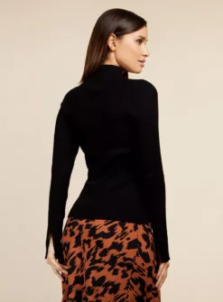 VOGUE WILLIAMS Black Rib Knit Top L -Fit In Dress Sales tuc143304028 Black R Z005A