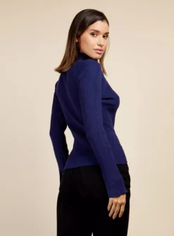 VOGUE WILLIAMS Navy Rib Knit Top XL -Fit In Dress Sales tuc143304061 Navy R Z004A