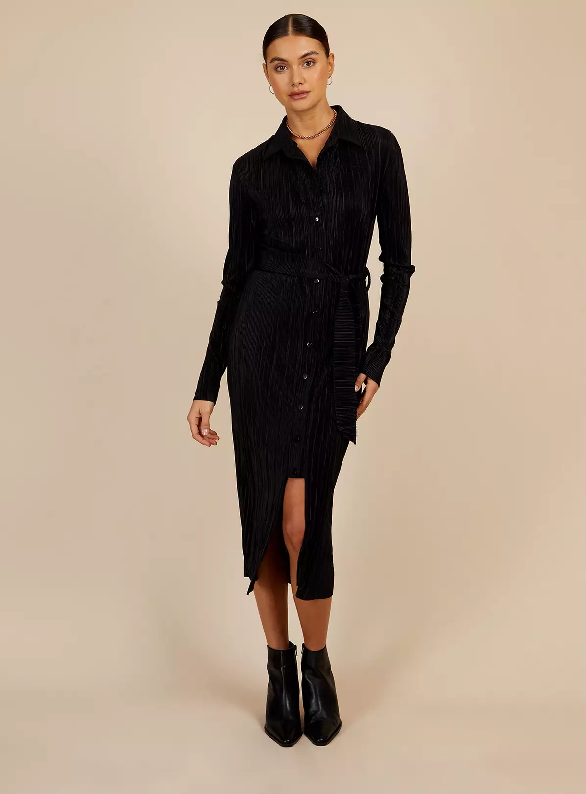 VOGUE WILLIAMS Black Plisse Midi Dress 16 1 VOGUE WILLIAMS Black Plisse Midi Dress 16