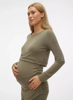 MAMALICIOUS Carine June Long Sleeve Top XXL -Fit In Dress Sales tuc143306744 Green R Z002A