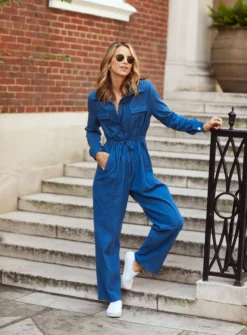 VOGUE WILLIAMS Blue Denim Jsuit 18