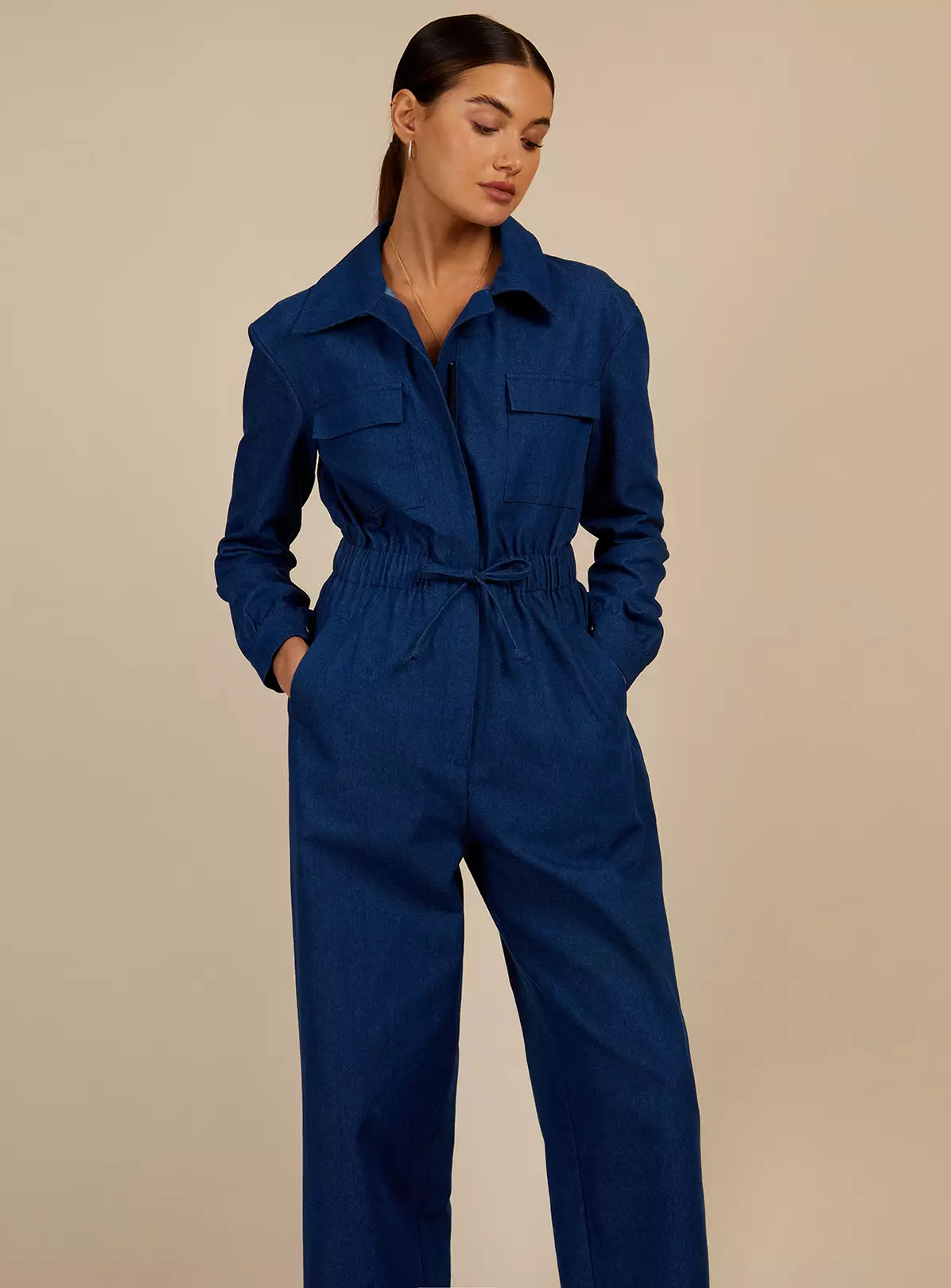 VOGUE WILLIAMS Blue Denim Jsuit 18 3 VOGUE WILLIAMS Blue Denim Jsuit 18 - Image 3