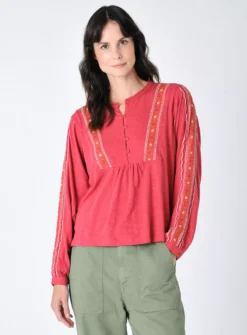 BURGS Meshaw Emd Smock Top 16 9 BURGS Meshaw Emd Smock Top 16 -Fit In Dress Sales tuc143326905 Red R Z001A