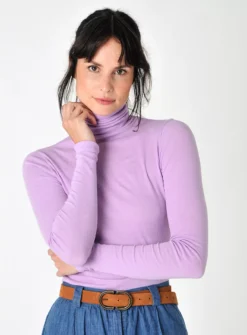 BURGS Agnes Jersey Roll Neck Top 14 -Fit In Dress Sales tuc143327676 Lilac R Z001A