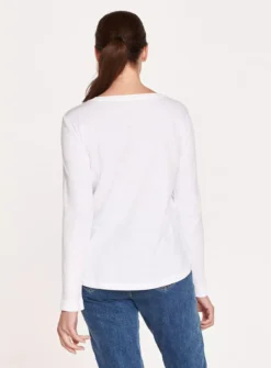 THOUGHT Fairtrade Long Sleeve Organic Cotton Top 16 5 THOUGHT Fairtrade Long Sleeve Organic Cotton Top 16 -Fit In Dress Sales tuc143332601 White R Z002A