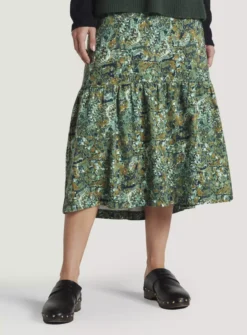 THOUGHT Erin Organic Cotton Jersey Tiered Midi Skirt 18 10 THOUGHT Erin Organic Cotton Jersey Tiered Midi Skirt 18 -Fit In Dress Sales tuc143339212 Green R Z002A
