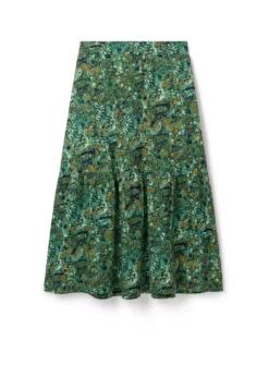 THOUGHT Erin Organic Cotton Jersey Tiered Midi Skirt 18 8 THOUGHT Erin Organic Cotton Jersey Tiered Midi Skirt 18 -Fit In Dress Sales tuc143339212 Green R Z003A