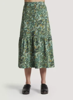 THOUGHT Erin Organic Cotton Jersey Tiered Midi Skirt 18 11 THOUGHT Erin Organic Cotton Jersey Tiered Midi Skirt 18 -Fit In Dress Sales tuc143339212 Green R Z006A