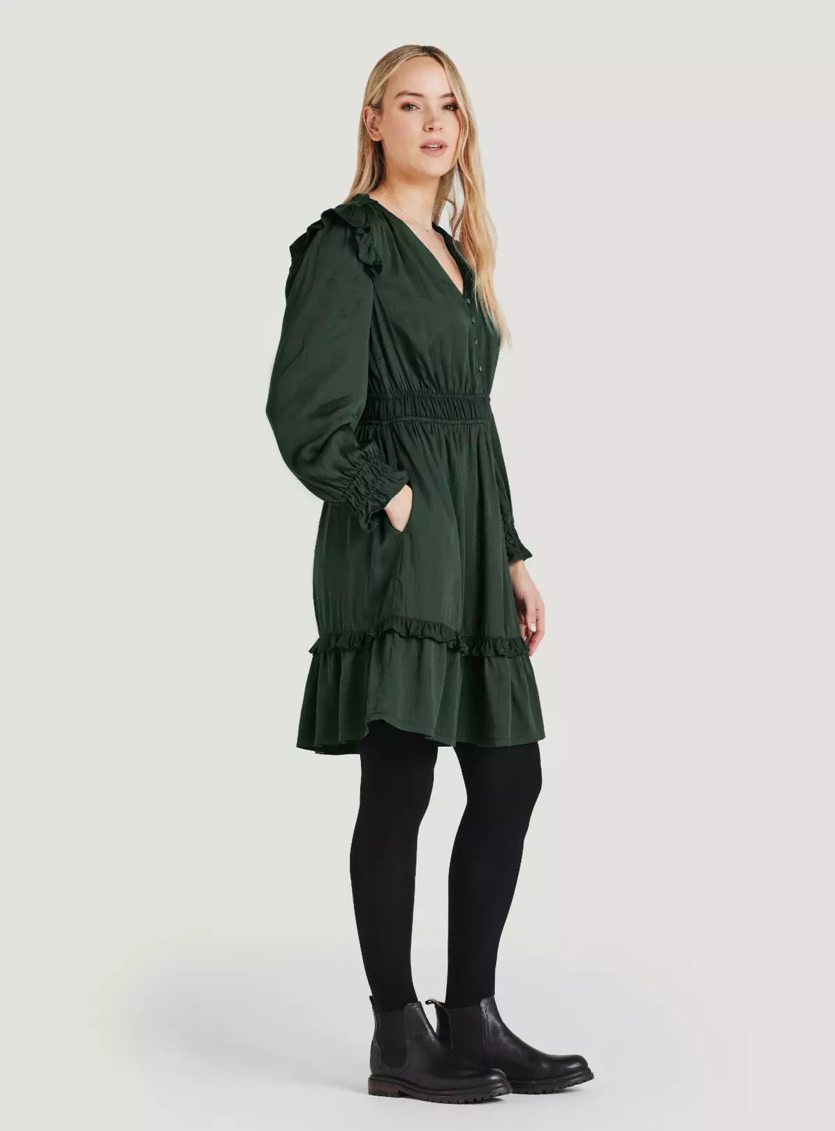 THOUGHT Florna Tencel Shirred Dress 16 4 THOUGHT Florna Tencel Shirred Dress 16 - Image 4