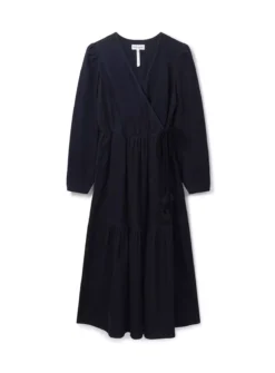 THOUGHT Milou Organic Cotton Corduroy Wrap Dress 16 -Fit In Dress Sales tuc143347343 Navy R Z003A