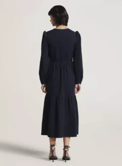 THOUGHT Milou Organic Cotton Corduroy Wrap Dress 16 -Fit In Dress Sales tuc143347343 Navy R Z004A