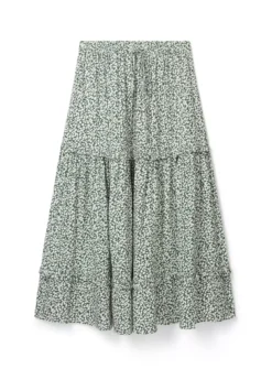 THOUGHT Mapel Lenzing EcoVero Tiered Maxi Skirt 18 11 THOUGHT Mapel Lenzing EcoVero Tiered Maxi Skirt 18 -Fit In Dress Sales tuc143347431 Green R Z003A