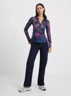 FRENCH CONNECTION Toni Mesh Gabriela Top XL 6 FRENCH CONNECTION Toni Mesh Gabriela Top XL -Fit In Dress Sales tuc143398968 Blue R Z001A 1