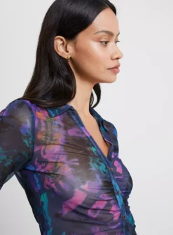 FRENCH CONNECTION Toni Mesh Gabriela Top XL 7 FRENCH CONNECTION Toni Mesh Gabriela Top XL -Fit In Dress Sales tuc143398968 Blue R Z002A 1