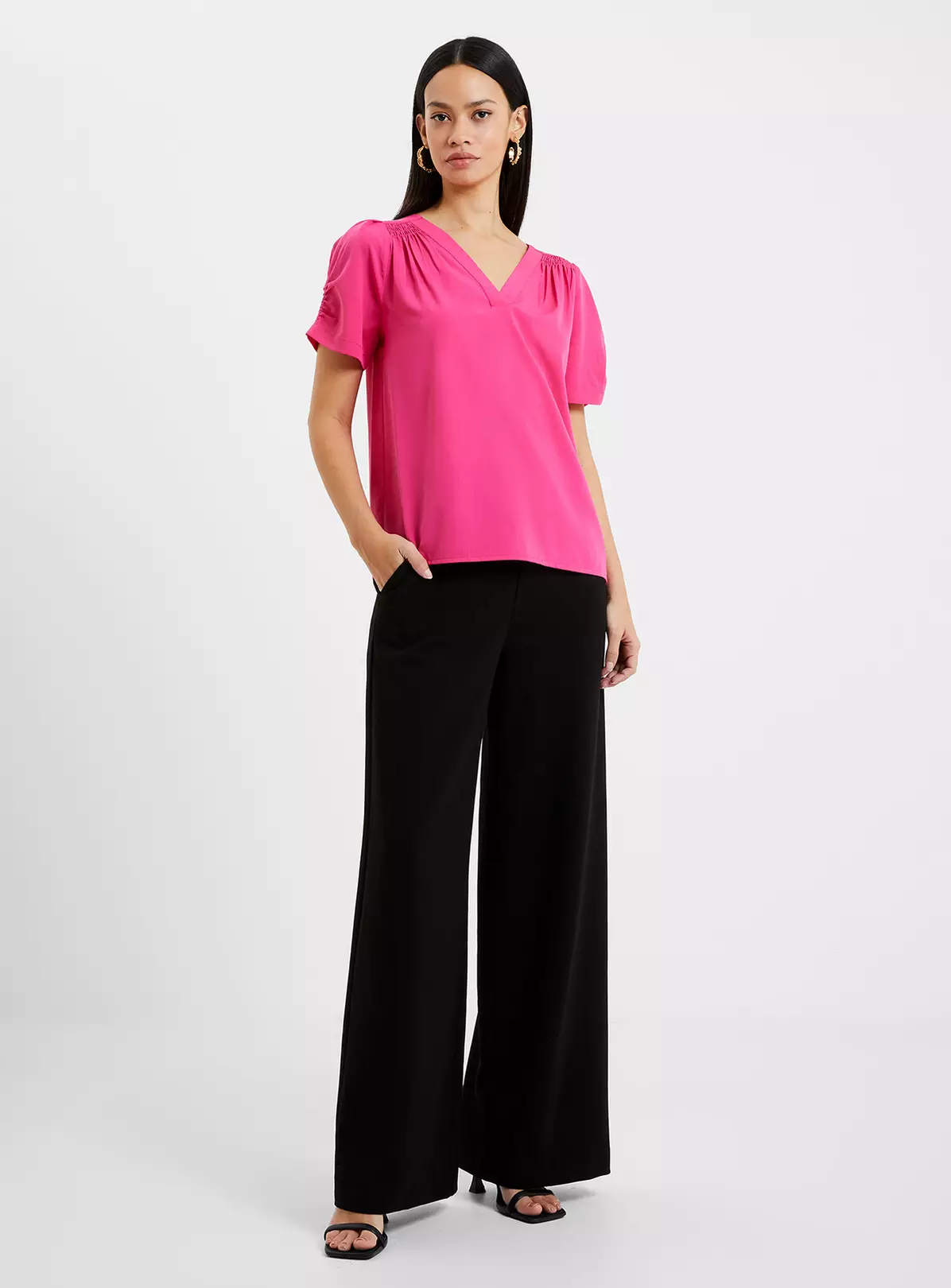 FRENCH CONNECTION Crepe Light V Neck Top XS 1 FRENCH CONNECTION Crepe Light V Neck Top XS