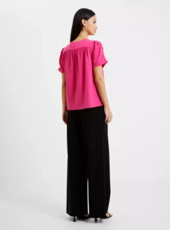 FRENCH CONNECTION Crepe Light V Neck Top XS 7 FRENCH CONNECTION Crepe Light V Neck Top XS -Fit In Dress Sales tuc143405232 Pink R Z004A
