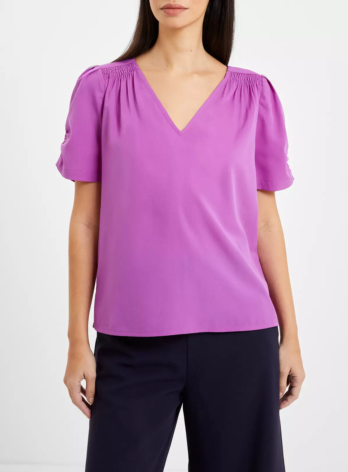 FRENCH CONNECTION Crepe Light V Neck Top S 4 FRENCH CONNECTION Crepe Light V Neck Top S - Image 4