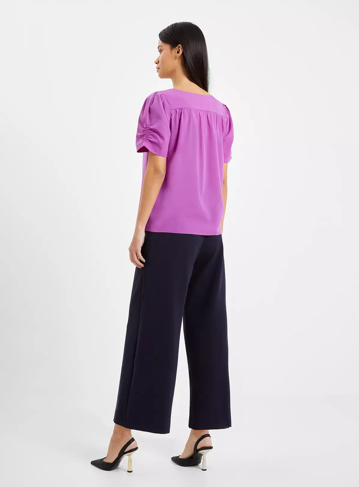 FRENCH CONNECTION Crepe Light V Neck Top S 2 FRENCH CONNECTION Crepe Light V Neck Top S - Image 2