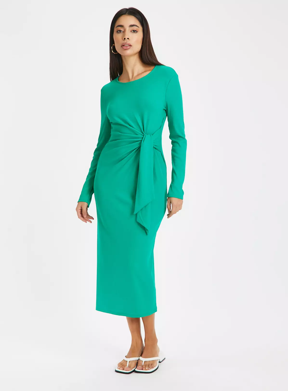 Green Tie Detail Jersey Dress 20 1 Green Tie Detail Jersey Dress 20